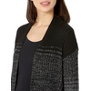 image:imageCable Stitch Womens Ombre Ribbed Long Cardigan Striped Color Blocked Open Front Long Sleeve Knit Sweater Coat Medium BlackGrey